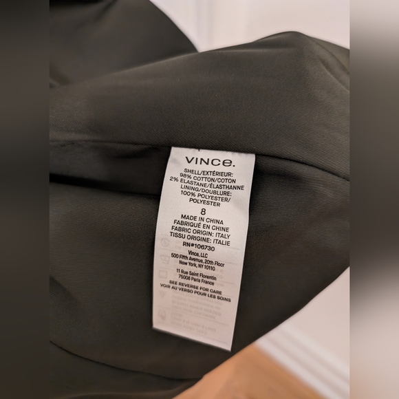 NWT Vince Blazer Coat Green size 8 - Picture 9 of 9
